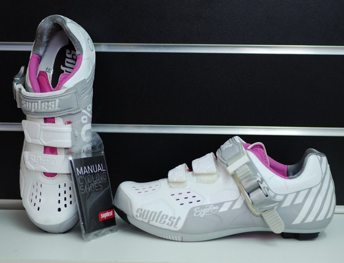 SUPLEST SupZERO StreetRacing Buckle | women's road cycling shoes | reflective silver/white/pink | OUTLET