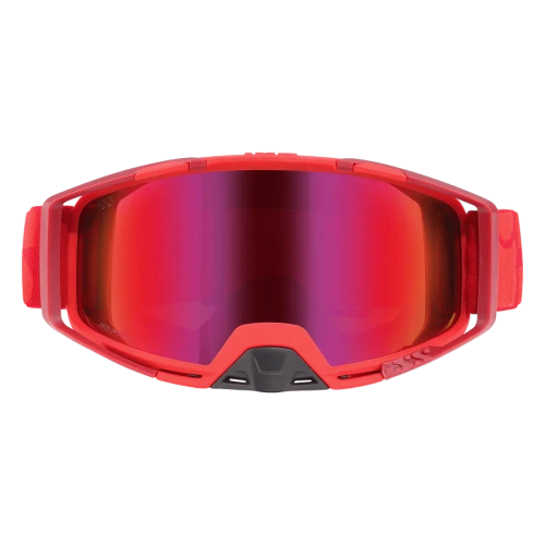 IXS Trigger RACING RED | gogle rowerowe | 2 x SZYBKA: Crimson MIRROR Lens / LT21% + CLEAR Lens / LT 89%