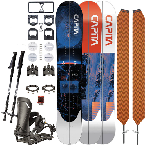 ZESTAW 2023: splitboard & foki / CAPITA Neo Slasher & UNION Climbing Skins PRO by MONTANA + wiązania NITRO Vertical x SPARK R&D & pucki + kije CARBON Telescopic | 161cm