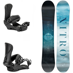 WOMEN'S NITRO SET 2025: Mystique GULLWING + Cosmic ULTRA BLACK | snowboard + bindings