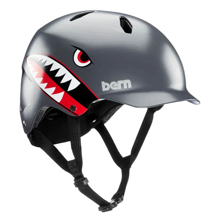 BERN Bandito | juniorski kask rowerowy | MULTISPORT JUNIOR | ALL SEASON / BIKE & SNOW | satin grey flying tiger