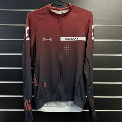 SCOTT RC Pro Long Sleeve Men's Jersey | koszulka rowerowa z długimi rękawami | wood red / dark blue