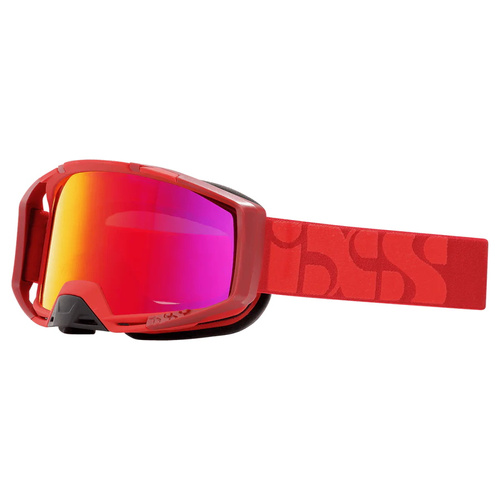 IXS Trigger RACING RED | gogle rowerowe | 2 x SZYBKA: Crimson MIRROR Lens / LT21% + CLEAR Lens / LT 89%