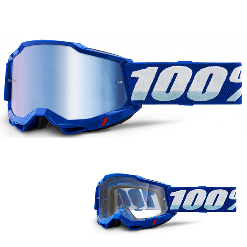 100% The Accuri 2 Goggle BLUE | gogle rowerowe MTB / ENDURO / MX | MIRROR BLUE + CLEAR lens