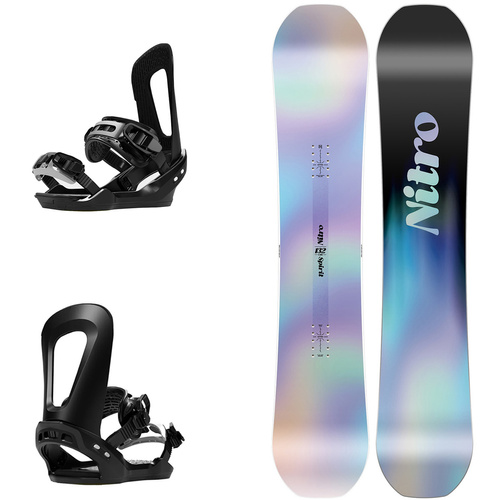 JUNIORSKI ZESTAW: NITRO Spirit Youth 2025 + BATALEON E-stroyer BLACK / white | juniorska deska snowboardowa + wiązania