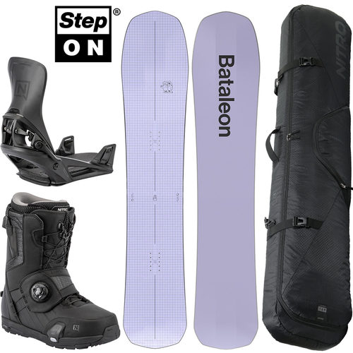 SET 2026: BATALEON Cruiser 3BT™ + NITRO Step On ® + Profile TLS + Cargo Board Bag | snowboard + wiązania + buty + pokrowiec