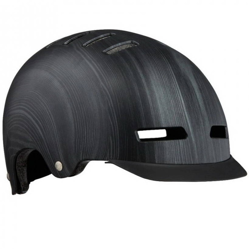 LAZER Street DLX + LED | kask rowerowy miejski | BMX / SK8 / CITY / URBAN / E-BIKE | dark wood