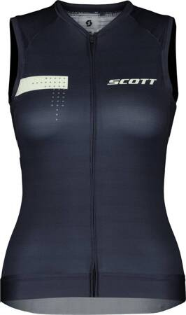 SCOTT RC Pro w/o sleeve Women's Jersey | damska koszulka rowerowa | dark blue / fresh green