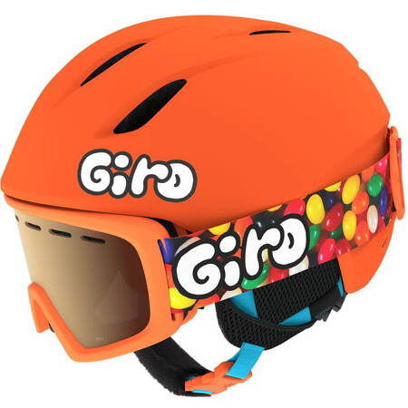 GIRO Launch CP COMBO PACK | dziecięcy / juniorski kask z goglami narty / snowboard | matte bright orange / jelly