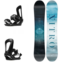 WOMEN'S SET : NITRO Mystique GULLWING 2025 + BATALEON E-stroyer BLACK / white | snowboard + bindings