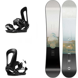 DAMSKI ZESTAW: NITRO Fate 2025 + BATALEON E-stroyer BLACK / white | deska snowboard + wiązania