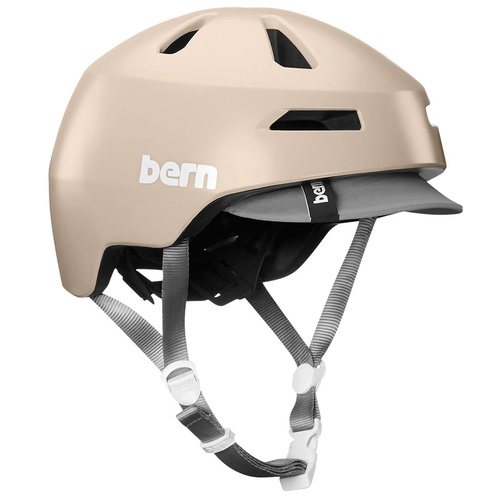 BERN Brentwood 2.0 | kask rowerowy | ZIP MOLD+ ® | URBAN / GRAVEL / E-BIKE |  satin rose gold w/ visor