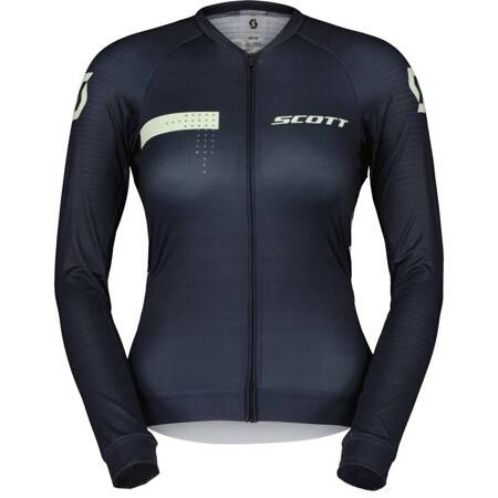 SCOTT RC Pro Long Sleeve Women's Jersey | damska koszulka rowerowa | dark blue / fresh green