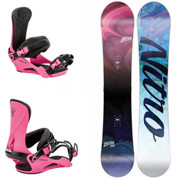 DAMSKI ZESTAW NITRO 2025: Lectra CAM-OUT + Cosmic FCS | snowboard + wiązania