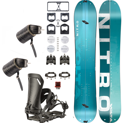 WOMEN SET NITRO 2026: Volta 152cm & Peak by KOHLA + Vertical ST s. M & pucks x SPARK R&D | splitboard & skins + bindings & pucks
