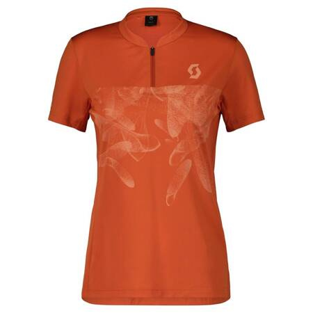 SCOTT Trail Flow Zip SS Women's Shirt | damska koszulka rowerowa | braze orange / rose beige