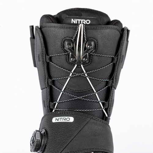 NITRO Step On ® + Venture TLS 2026: snowboard bindings + boots | HEAT Modlable | BOA ® | Introducing the New All-Terrain Convenience Fit | black & black