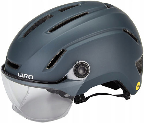 GIRO Evoke MIPS ® | kask rowerowy miejski | LED | VISOR | matte portaro grey