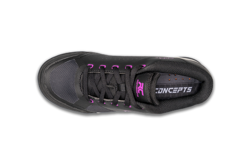 RIDE CONCEPTS Skyline | damskie buty rowerowe | D3O | Rubber Kinetics DST 4.0 | MTB / ENDURO / DIRT / DH | FLAT | black / purple