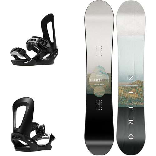 JUNIOR SET: NITRO Arial 2025 + BATALEON E-stroyer BLACK / white | junior snowboard + bindings