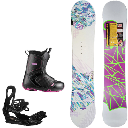 WOMEN'S SET: 5150 Cypress ROCKER 140cm + RAGE / SP RX540 r. S/M + SALOMON Pearl | snowboard + bindings + boots