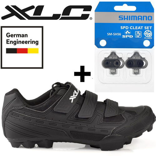 XLC Tiger + SHIMANO SM-SH56 | buty rowerowe + bloki | SPD |  MTB / GRAVEL / CROSS / SPINNING / INDOOR CYCLING  | matt black