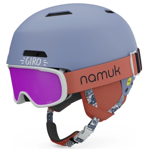 Dziecięcy kask narty / snowboard z goglami GIRO CrÜe MIPS COMBO PACK purple blue / coral x NAMUK