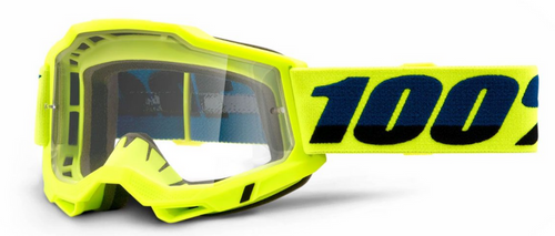 100% The Accuri 2 Goggle Fluo YELLOW | gogle rowerowe MTB / ENDURO / MX | MIRROR GOLD + CLEAR lens