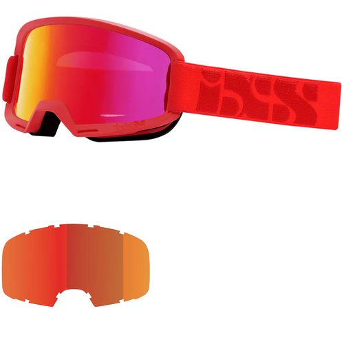 IXS Hack RACING RED | bike goggles | Crimson MIRROR Lens / LT 21%