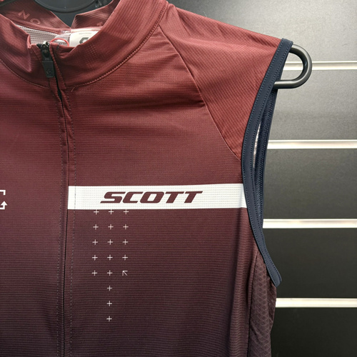 SCOTT RC Pro w/o sleeve Men's Jersey | koszulka rowerowa bez rękawów | wood red / dark blue