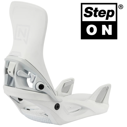 NITRO Step On ® + Cave TLS 2026: women's snowboard bindings + boots | HEAT Modlable | BOA ® | The Ultimate Fit & Convenient Interface | white & white