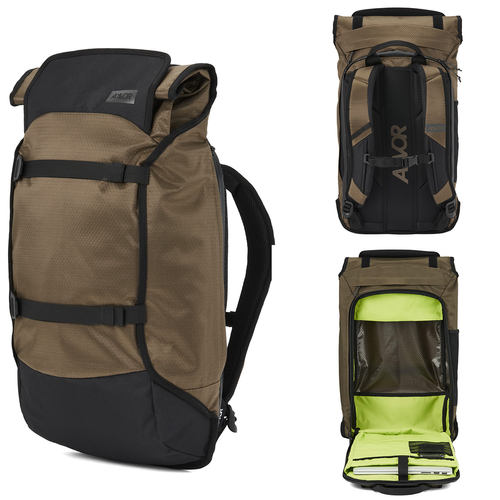 AEVOR Trip Pack PROOF OLIVE / GOLD 26-33l | plecak rowerowy / miejski / wyprawowy | WATERPROOF 13K | LAPTOP 15" | 800g