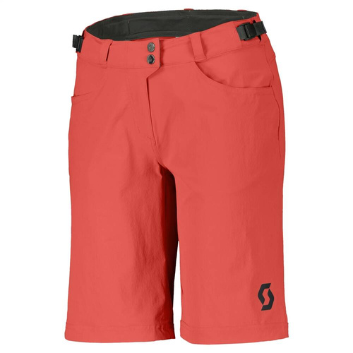 SCOTT Shorts W's Trail Flow w/pad | damskie szorty / spodenki rowerowe | + wewnętrzne spodenki z wkładką | MTB / ENDURO | astro red