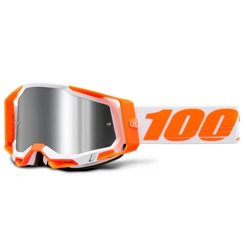 100%The Racecraft 2 Orange | gogle MX / ENDURO / MTB | 2 x szybka:  MIRROR SILVER FLASH + CLEAR