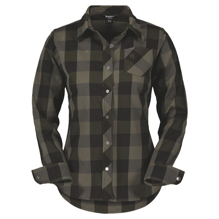 SCOTT Trail Flow Check Long-sleeve Women's Shirt | fir green / black