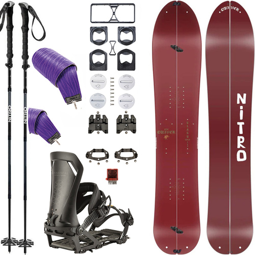 SET NITRO 2025: Slash 3D & Vertical by KOHLA + Vertical ST & pucks x SPARK R&D + Foldable 4pcs ALU | splitboard & skins + bindings & pucks + poles | 162cm