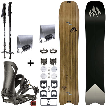 SET 2025: JONES Hovercraft 3D 2.0 & POMOCA Pre-Cut Nomad + NITRO Vertical ST & pucks x SPARK R&D + Telescopic CARBON | splitboard & skins + bindings & pucks + poles |THE EVOLVED BACKCOUNTRY RACER!