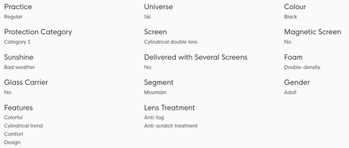 CAIRN Genesis CLX1 | gogle narty / snowboard | Lens Cat. 1 | mat black