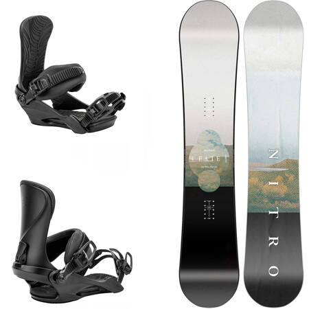 DAMSKI ZESTAW NITRO 2025: Fate + Cosmic ULTRA BLACK | deska snowboard + wiązania