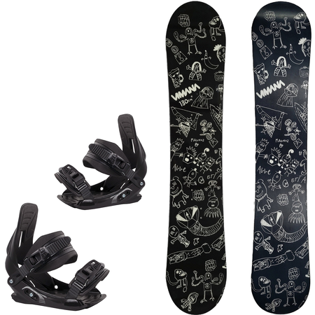 DZIECIĘCY ZESTAW: snowboard VIMANA The Vufo Mini PRO ROCKER 110/120cm + wiązania RAGE / SP MP Junior r. XS/S