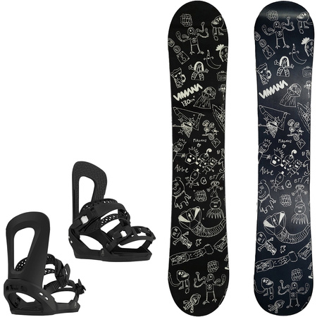 DZIECIĘCY ZESTAW: snowboard VIMANA The Vufo Mini PRO ROCKER 130cm + wiązania BATALEON E-stroyer 2024 r. S