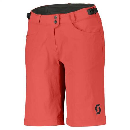 Damskie szorty / spodenki rowerowe SCOTT Shorts W's Trail Flow w/pad + wewnętrzne spodenki z wkładką | MTB / ENDURO | astro red