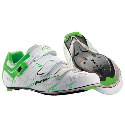 Buty szosowe rowerowe NORTHWAVE Sonic TECH SRS full CARBON white / fluo green 