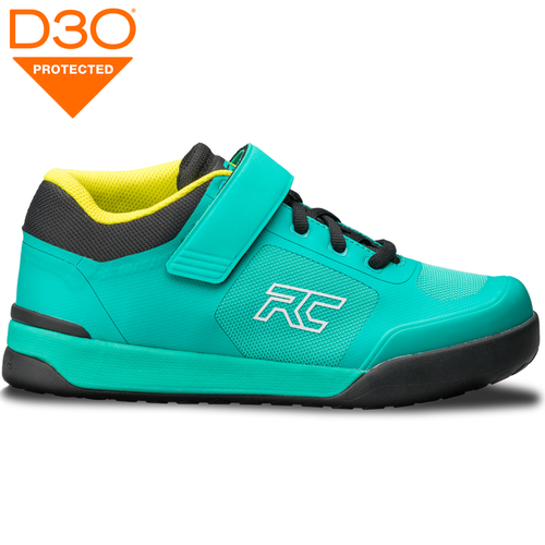 Damskie buty grawitacyjne rowerowe RIDE CONCEPTS Traverse Clip | D3O | Rubber Kinetics DST 8.0 | MTB ENDURO DH DIRT | teal / lime | UWAGA