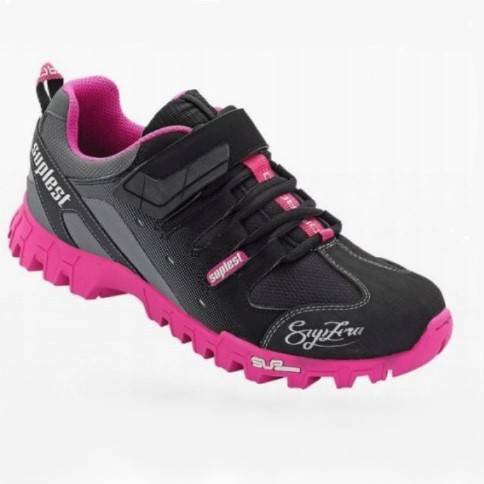 Damskie buty rowerowe SUPLEST Offroad SupTraction VELCRO black / pink