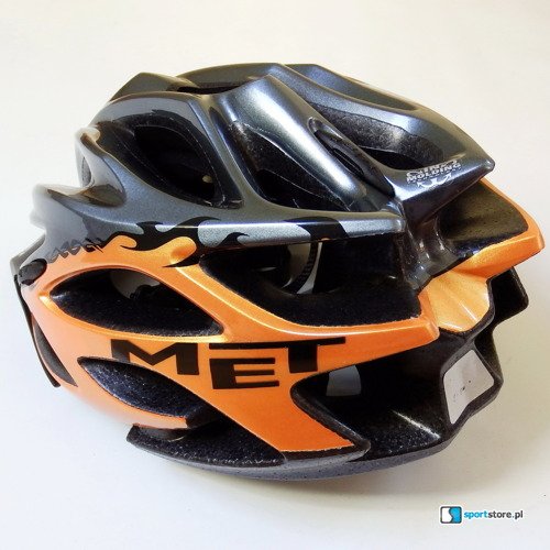 Kask rowerowy MET Veleno black/orange
