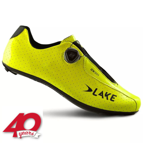 Profesjonalne buty rowerowe szosowe LAKE CX301 | 186g! | CARBON | BOA | CLARINO fluo yellow