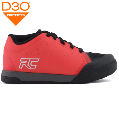 RIDE CONCEPTS Powerline | buty grawitacyjne rowerowe | D3O | Rubber Kinetics DST 4.0 | MTB / ENDURO / DIRT / DH | FLAT | red / black