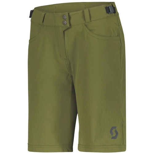 SCOTT Trail Flow w/pad Women's Shorts | damskie spodenki rowerowe | fir green