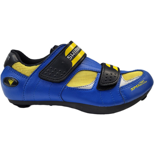 SHIMANO SH-R073 | buty rowerowe szosowe | SPD / SPD SL | VINTAGE / RETRO / CULT | blue / yellow